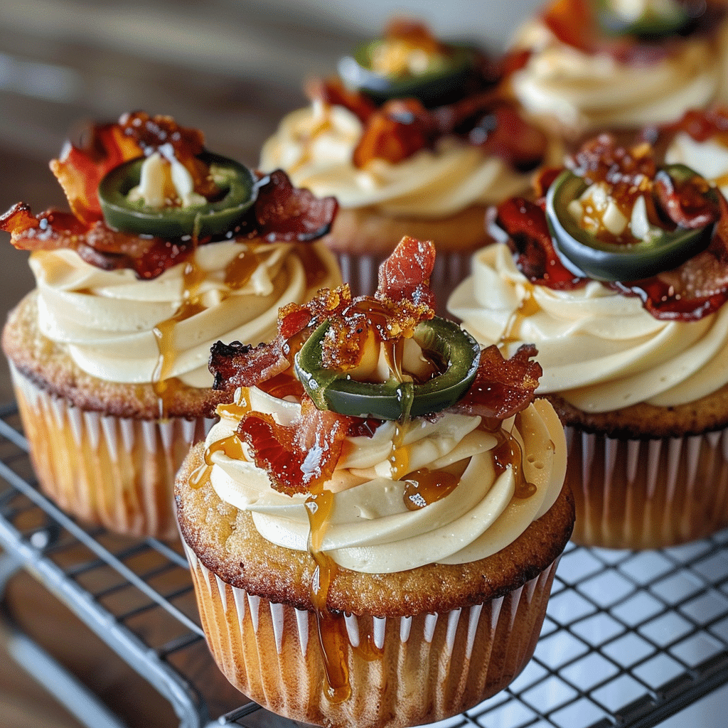Caramelized Jalapeño Maple Bacon Cupcakes — restaurant-quality recipe photo