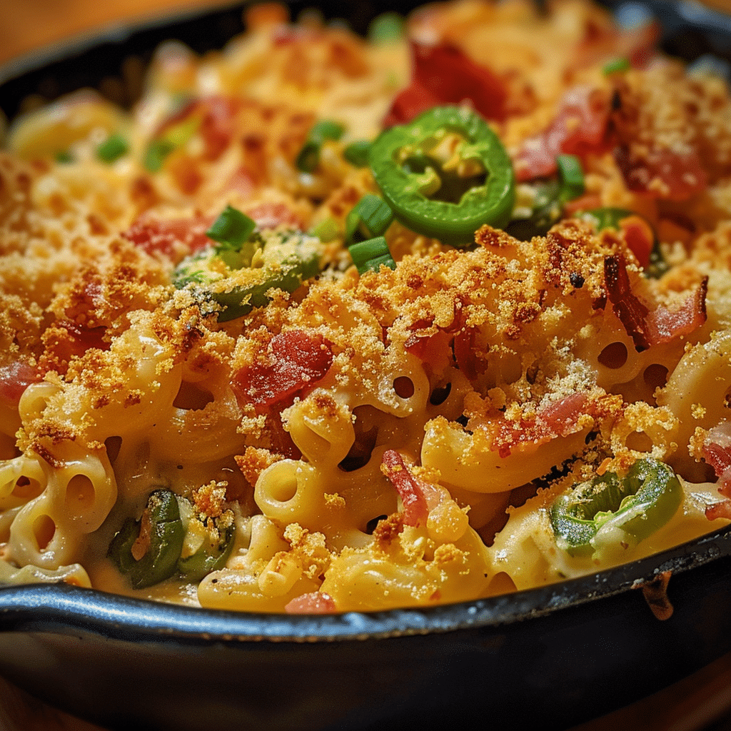 Step-by-step process of making Cheesy Bacon Jalapeño Macaroni Bake