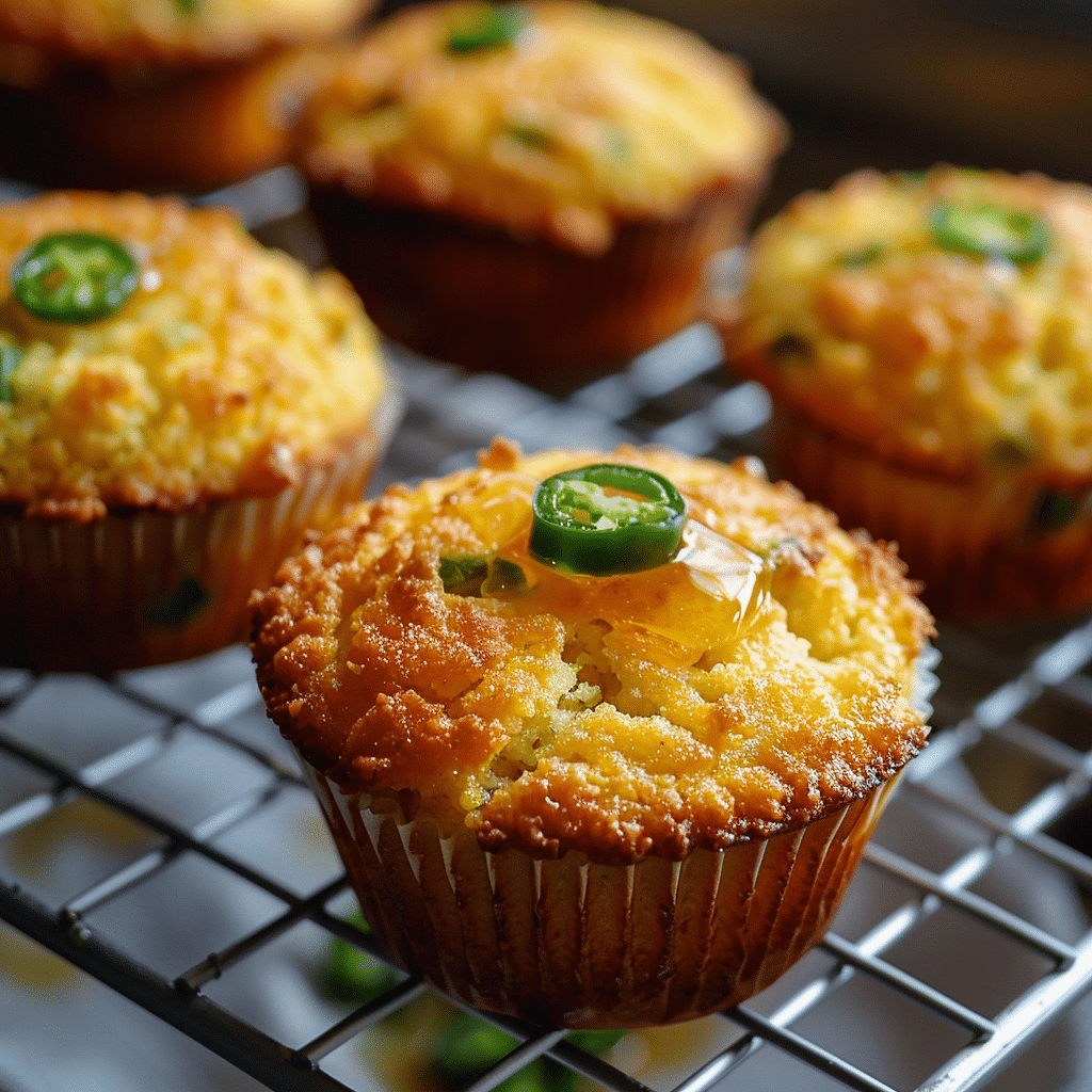 Cheesy Jalapeño Cornbread Muffins with Honey Butter Spread — restaurant-quality recipe photo