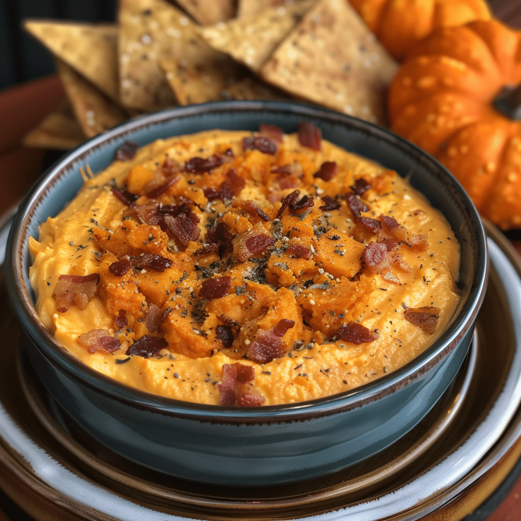 Cheesy Pumpkin Queso Dip with Savory Bacon Crumbles — restaurant-quality recipe photo