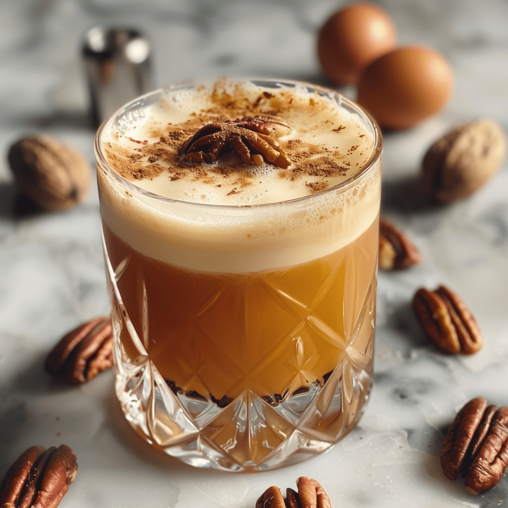 How to make Cinnamon Maple Whiskey Sour with Toasted Pecans — key cooking step
