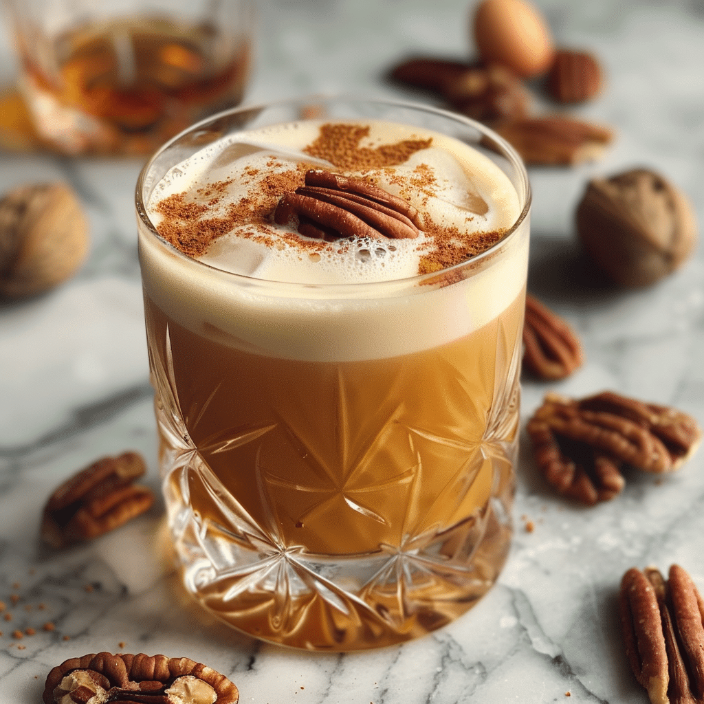 Cinnamon Maple Whiskey Sour with Toasted Pecans — restaurant-quality recipe photo