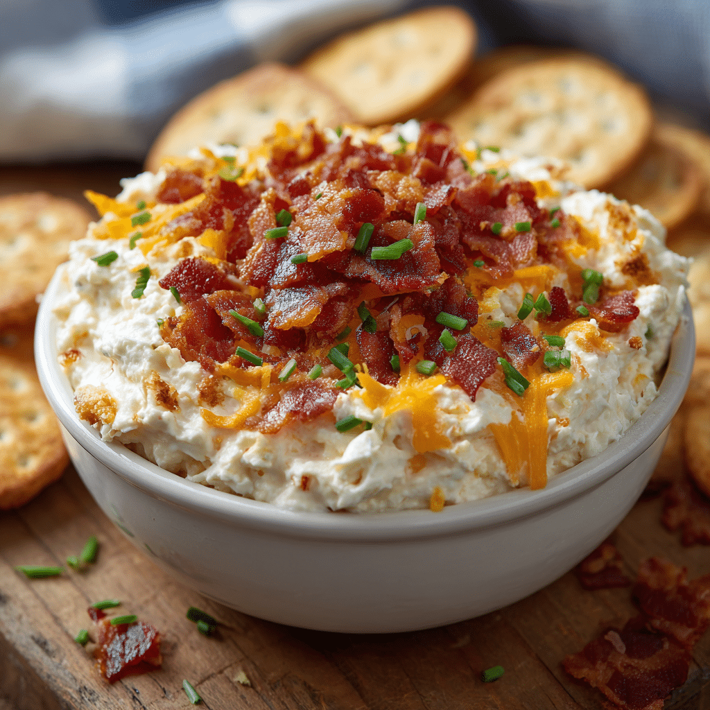 How to make Creamy Cheddar Garlic Bacon Dip — key cooking step