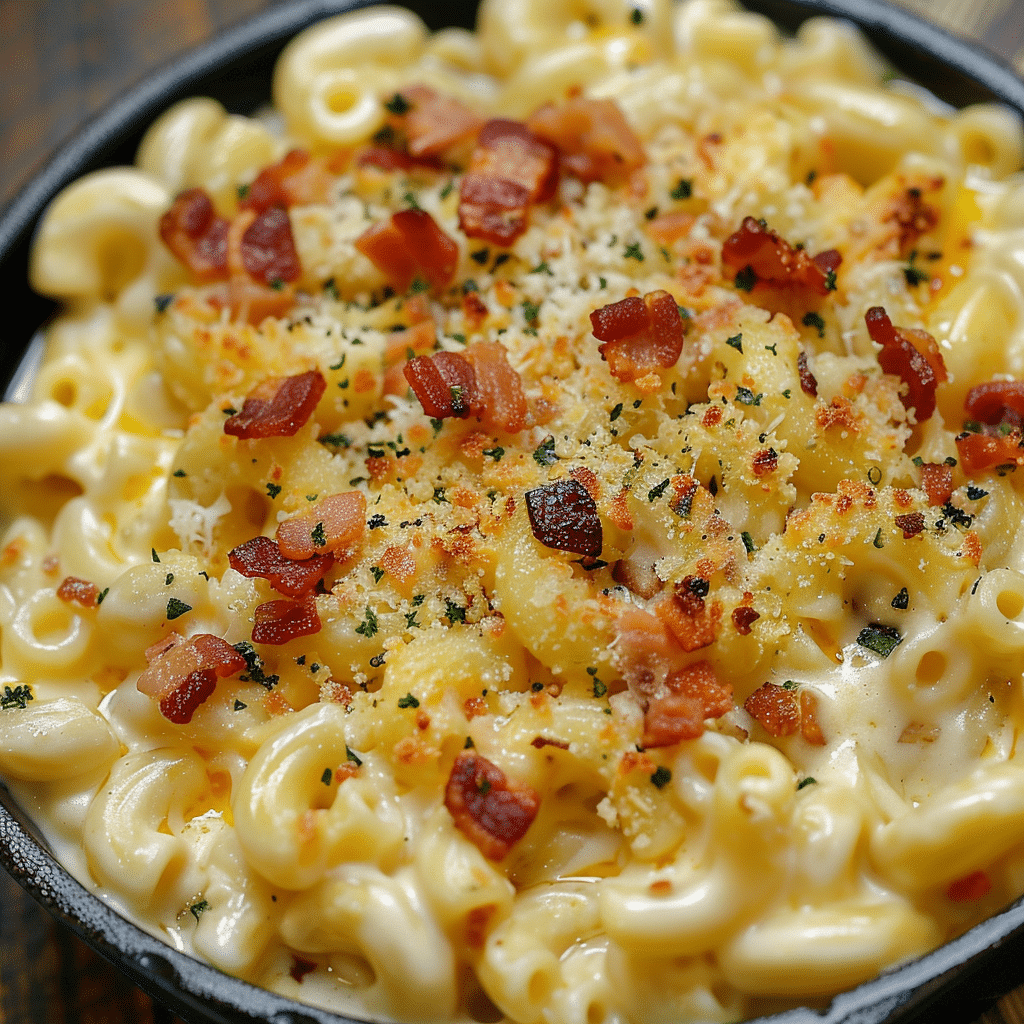 Creamy Mac & Cheese with Smoky Bacon Swirls — restaurant-quality recipe photo