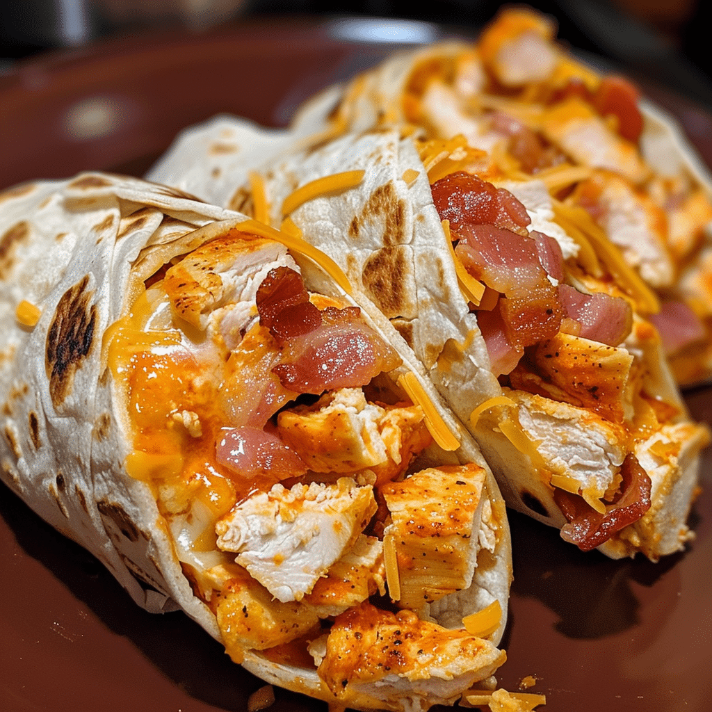 How to make Crispy Buffalo Chicken Bacon Wraps β key cooking step