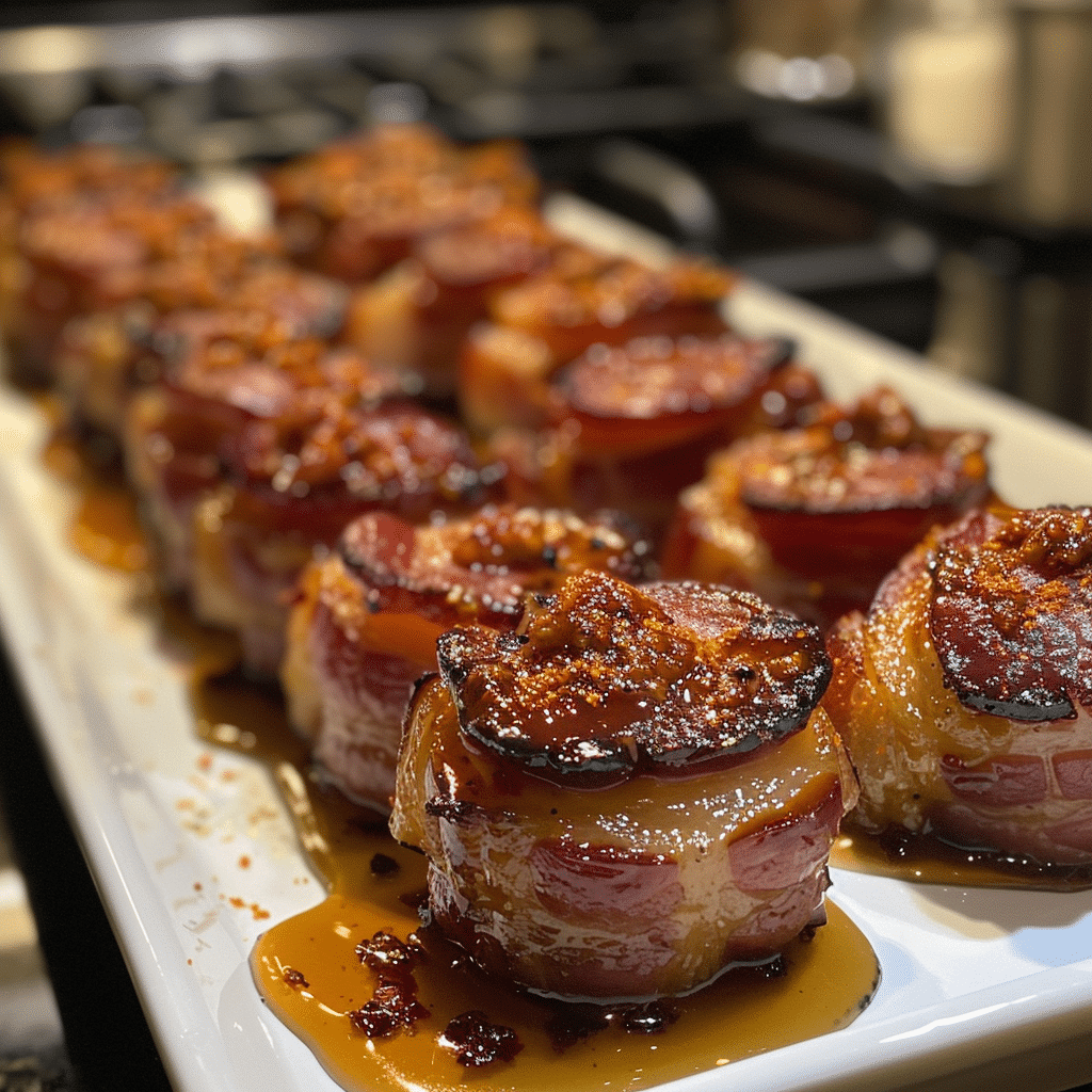 How to make Crispy Maple Bacon Bombs with Spicy Honey Drizzle — key cooking step