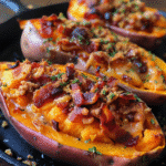 Crispy Maple Bacon Stuffed Sweet Potatoes — restaurant-quality recipe photo