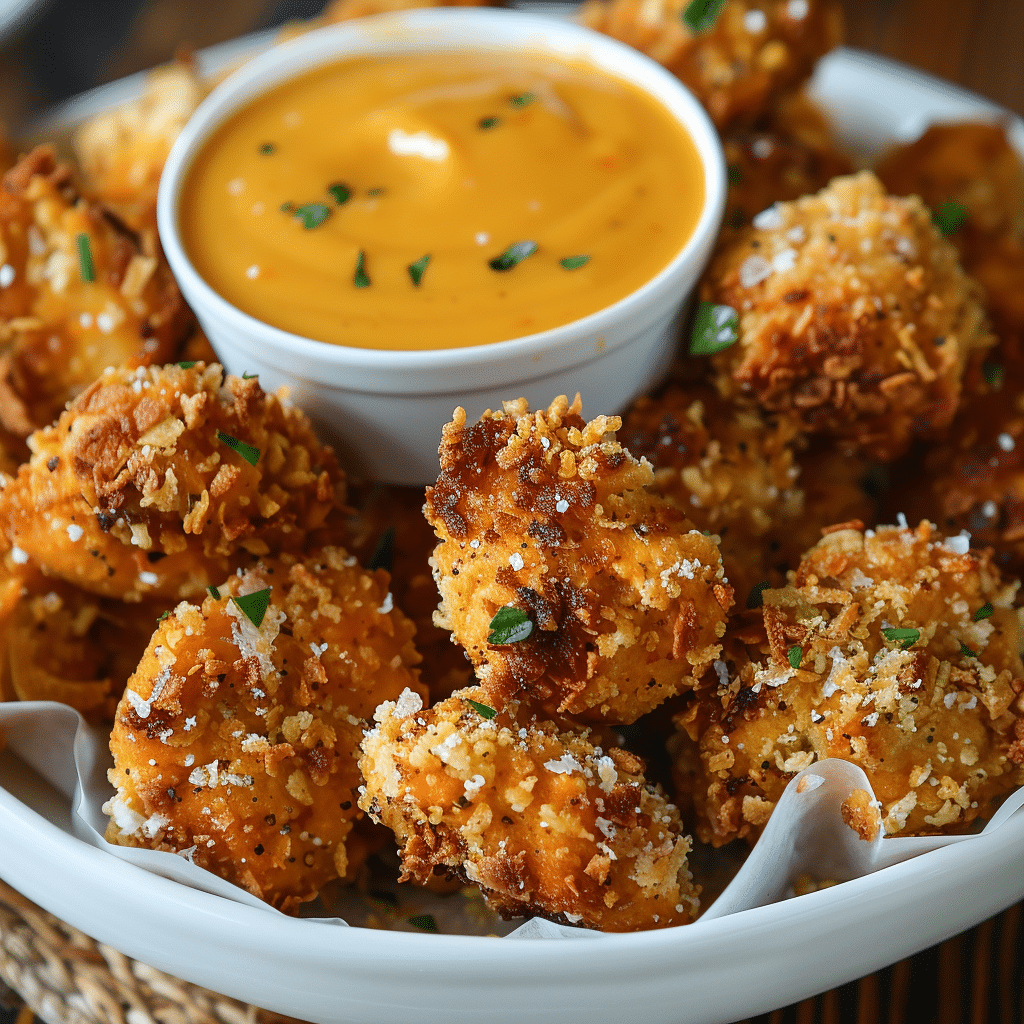 Crispy Maple Pumpkin Chicken Bites with Sweet Mustard Dip — restaurant-quality recipe photo