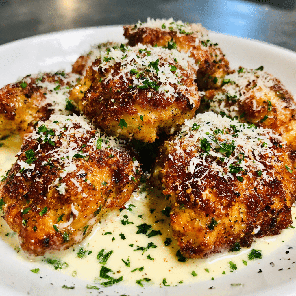 Crispy Parmesan Garlic Chicken Thighs with Ranch Drizzle — restaurant-quality recipe photo