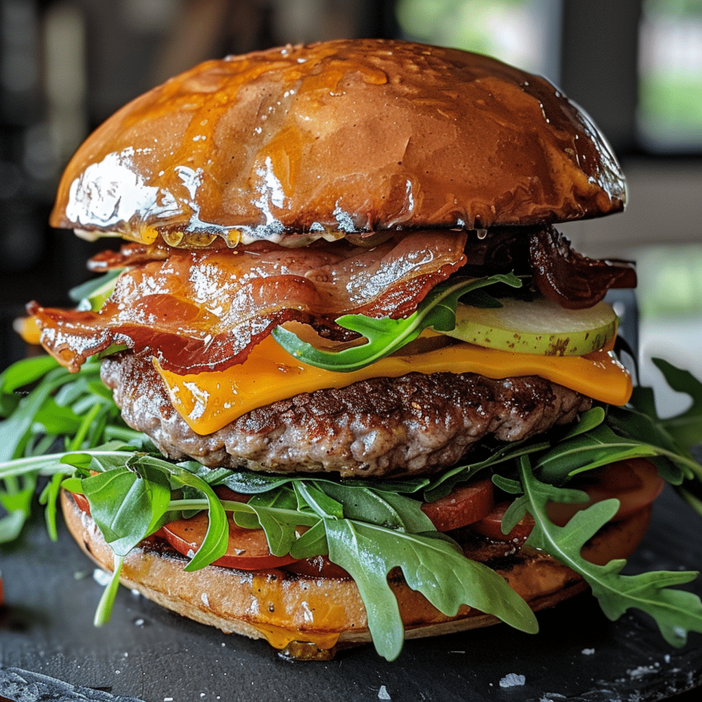 Step-by-step process of making the Harvest Moon Burger with Apple-Cider Glaze