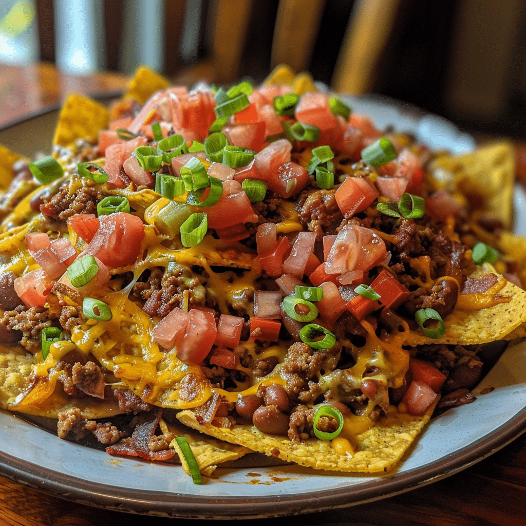 How to make Loaded Chili Cheese Nachos with Bacon Crumbles — key cooking step