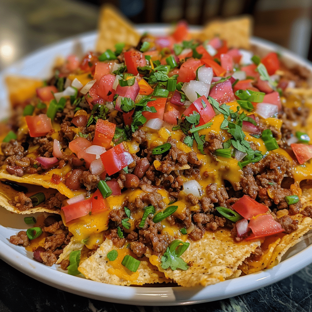 Loaded Chili Cheese Nachos with Bacon Crumbles — restaurant-quality recipe photo