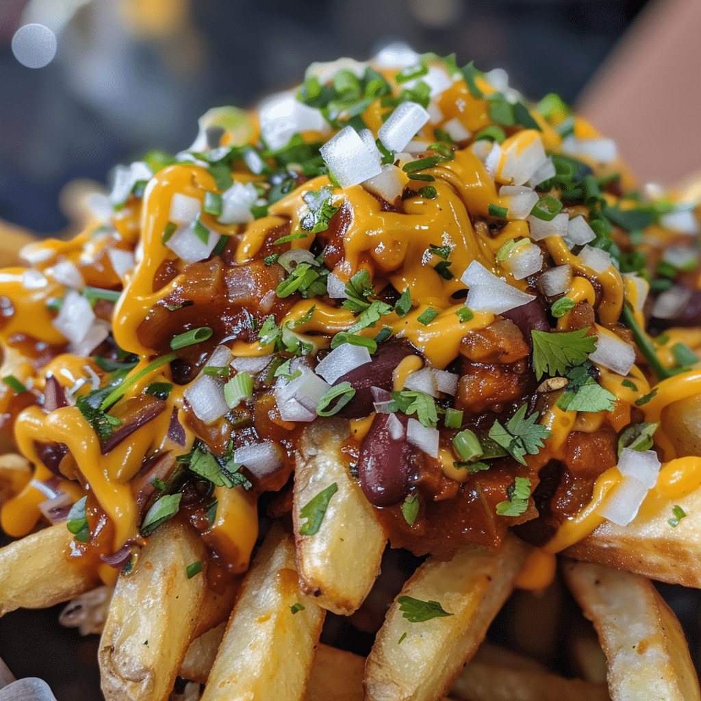 How to make Loaded Pumpkin Chili Cheese Fries — key cooking step