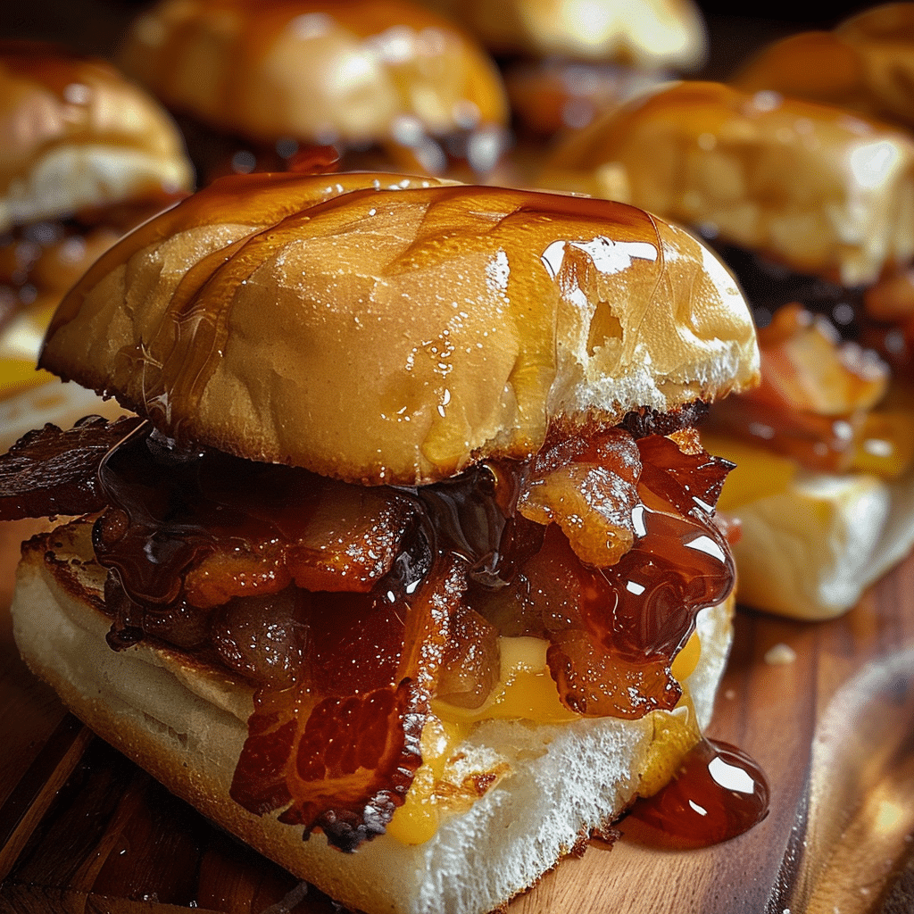 Delicious Maple Bourbon Bacon Explosion Sliders