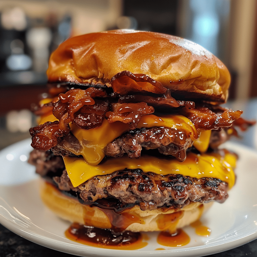 How to make Maple-Whiskey BBQ Bacon Cheeseburger β key cooking step