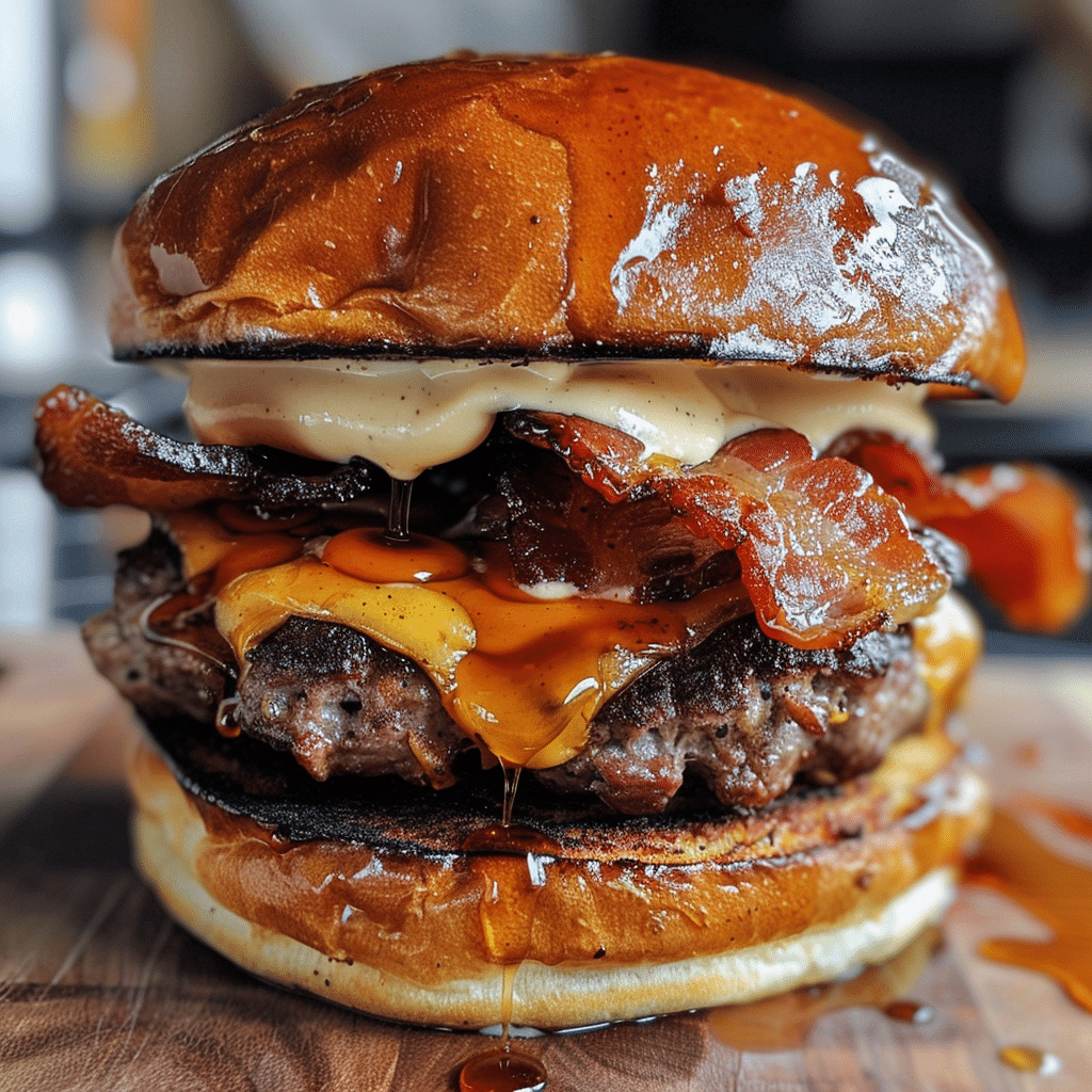 How to make Pumpkin Spice Bacon Burger with Maple Aioli β key cooking step