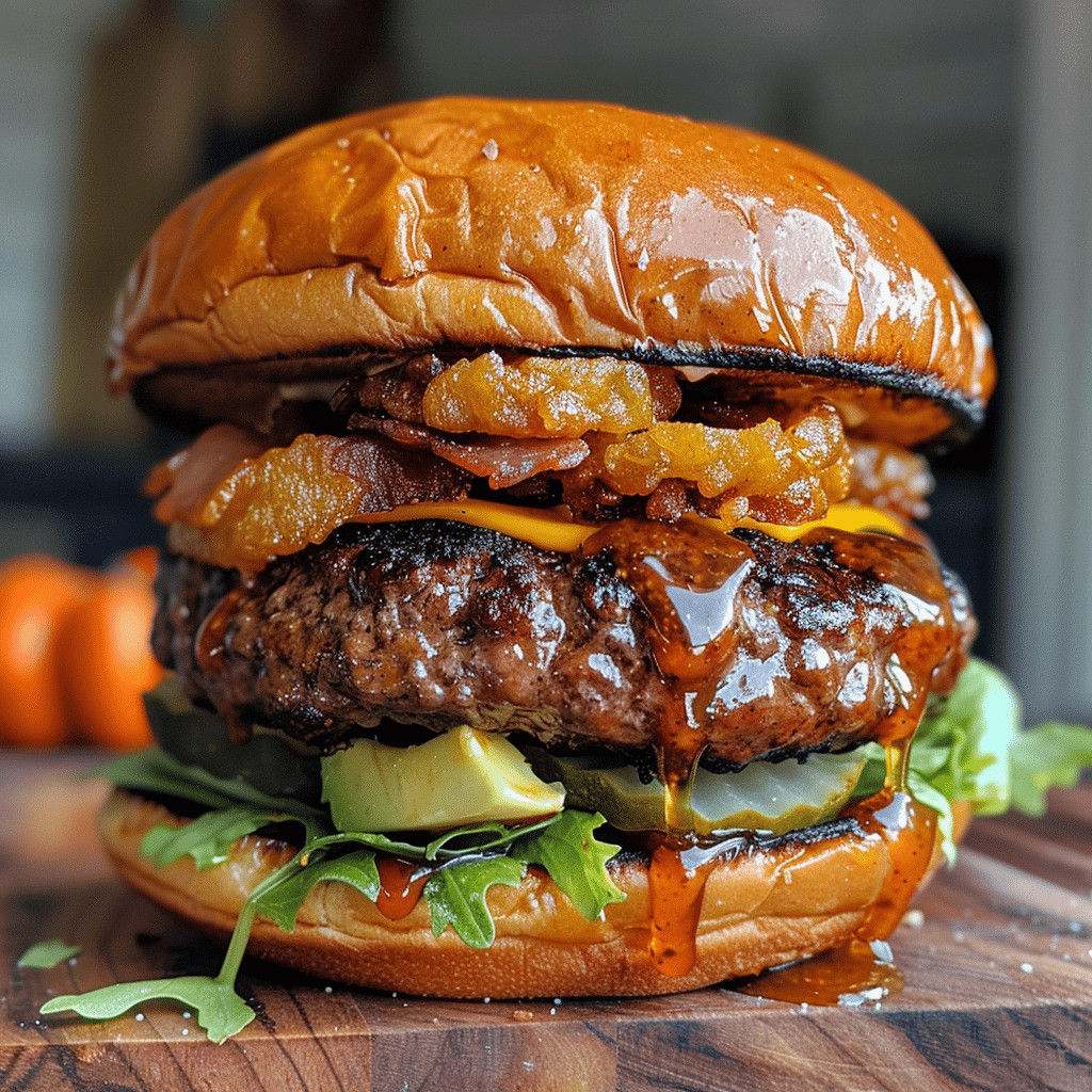 How to make Pumpkin Spice BBQ Burger with Maple Drizzle β key cooking step