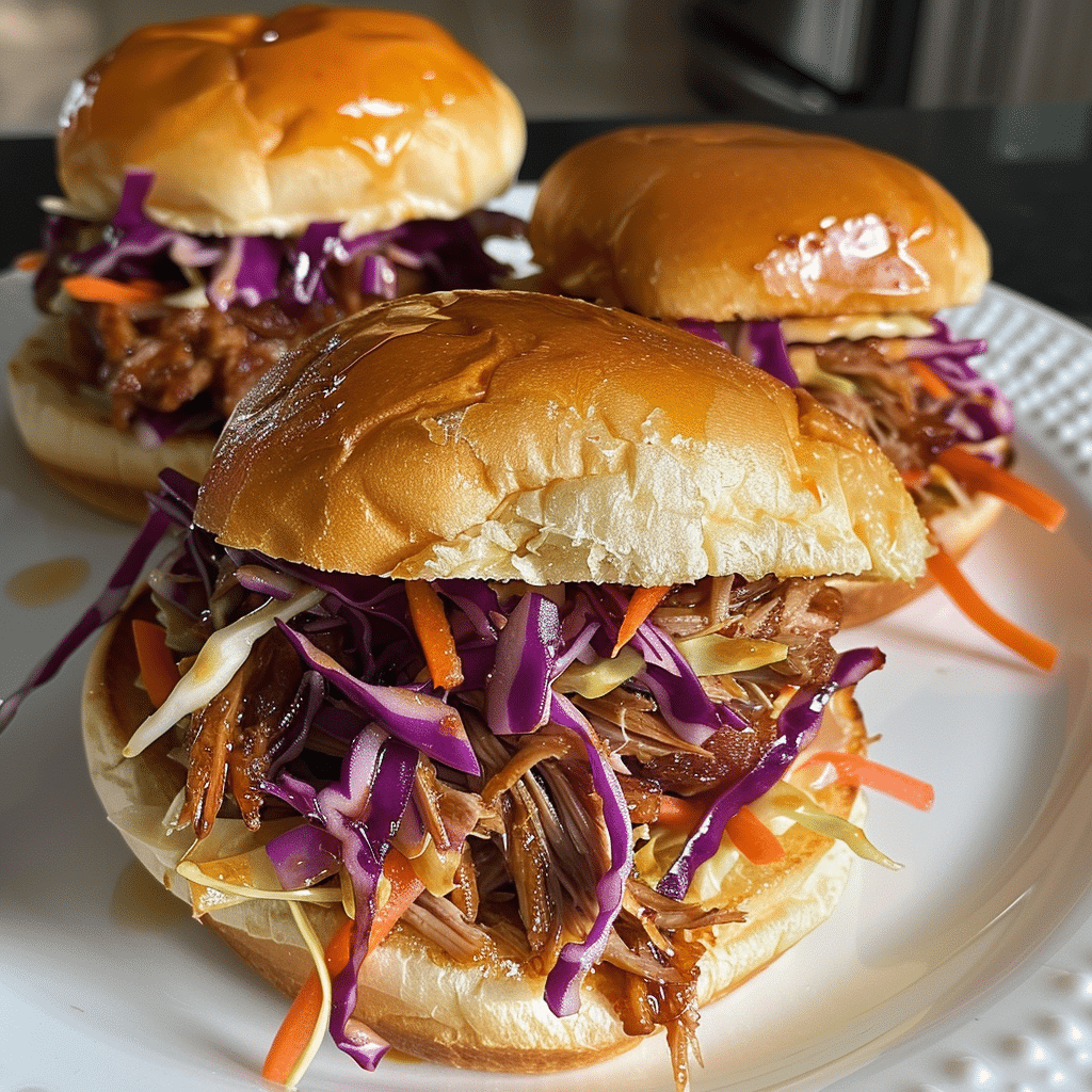 Smoky Maple Bourbon Pulled Pork Sliders with Tangy Slaw — restaurant-quality recipe photo