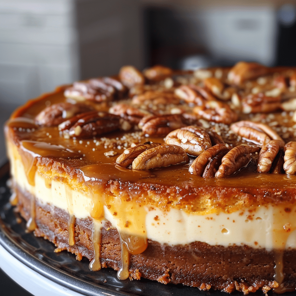 How to make Spicy chili garlic sauce Pumpkin Cheesecake with Candied Pecans — key cooking step