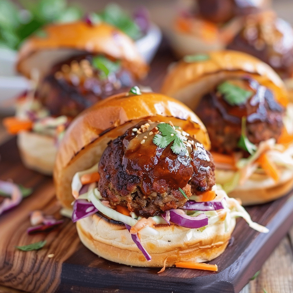 How to make Spicy Chipotle BBQ Meatball Sliders with Crunchy Slaw β key cooking step
