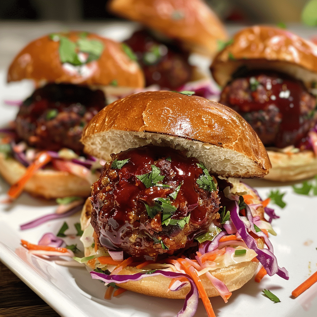 Spicy Chipotle BBQ Meatball Sliders with Crunchy Slaw — restaurant-quality recipe photo