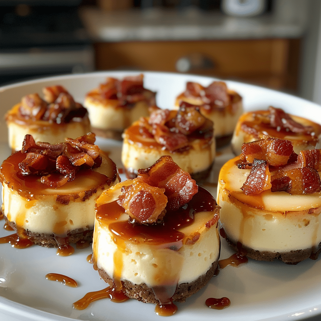 Spicy Maple Bacon Cheesecake Bites with Caramel Drizzle — restaurant-quality recipe photo