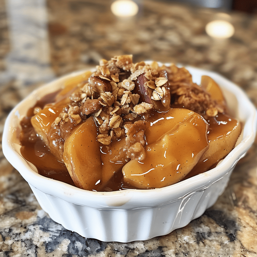 How to make Spicy Maple Glazed Apple Crisp with Crunchy Topping — key cooking step