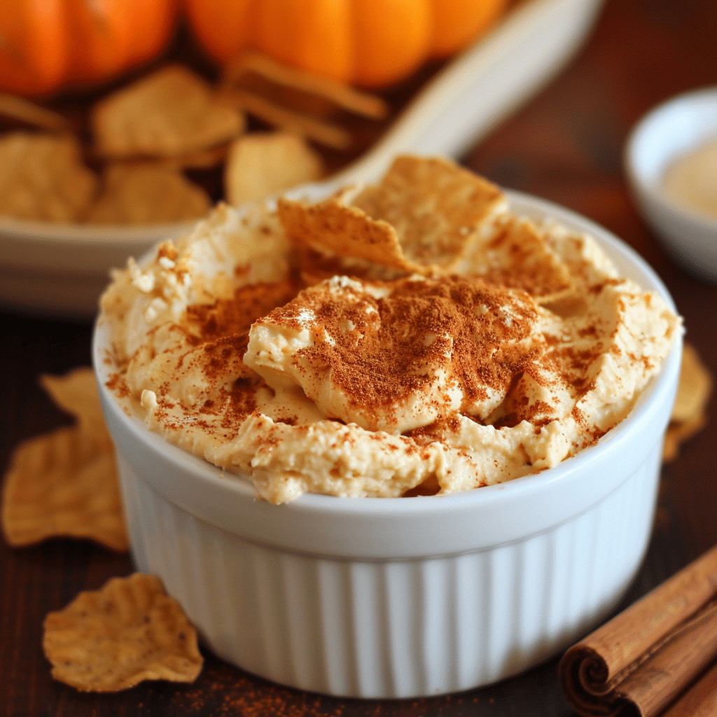 How to make Spicy Pumpkin Cheesecake Dip with Cinnamon Chips — key cooking step