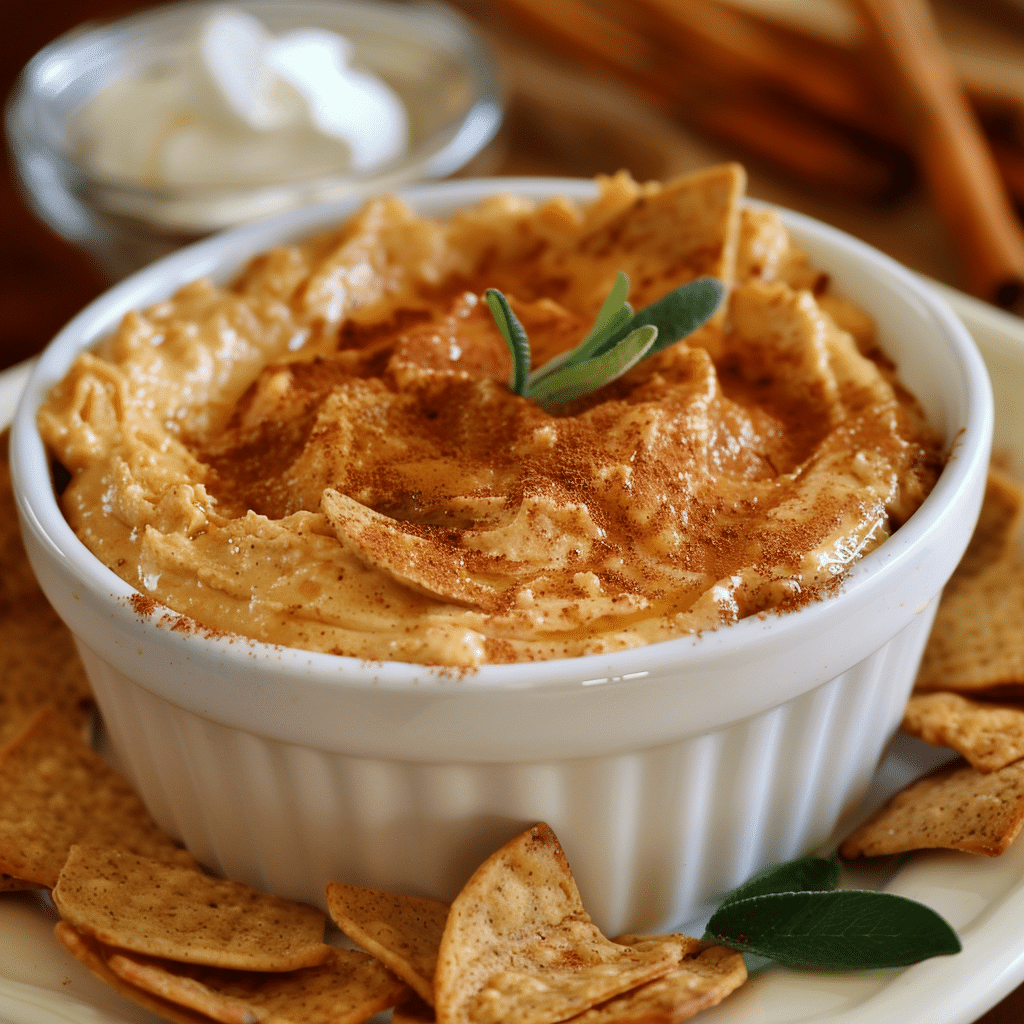 Spicy Pumpkin Cheesecake Dip with Cinnamon Chips — restaurant-quality recipe photo