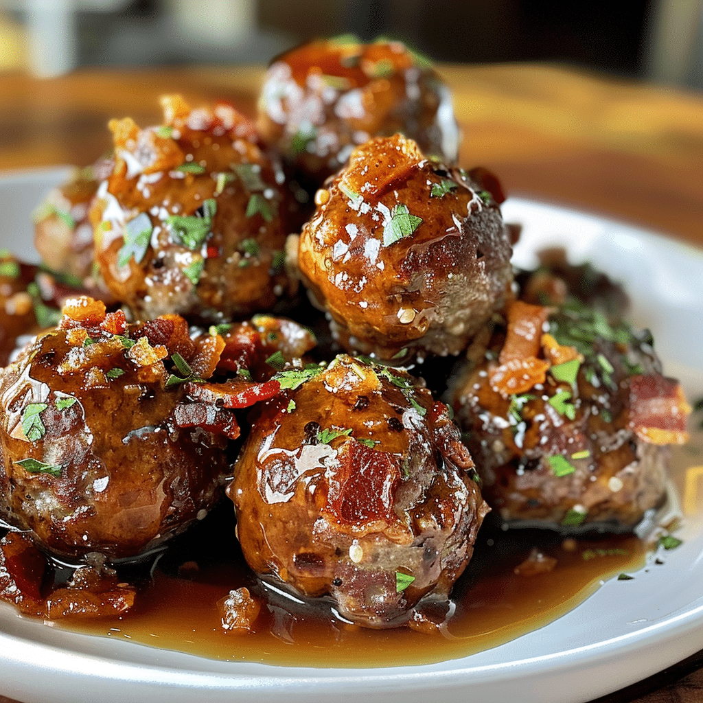 How to make Whiskey-Glazed Maple Bacon Meatballs — key cooking step