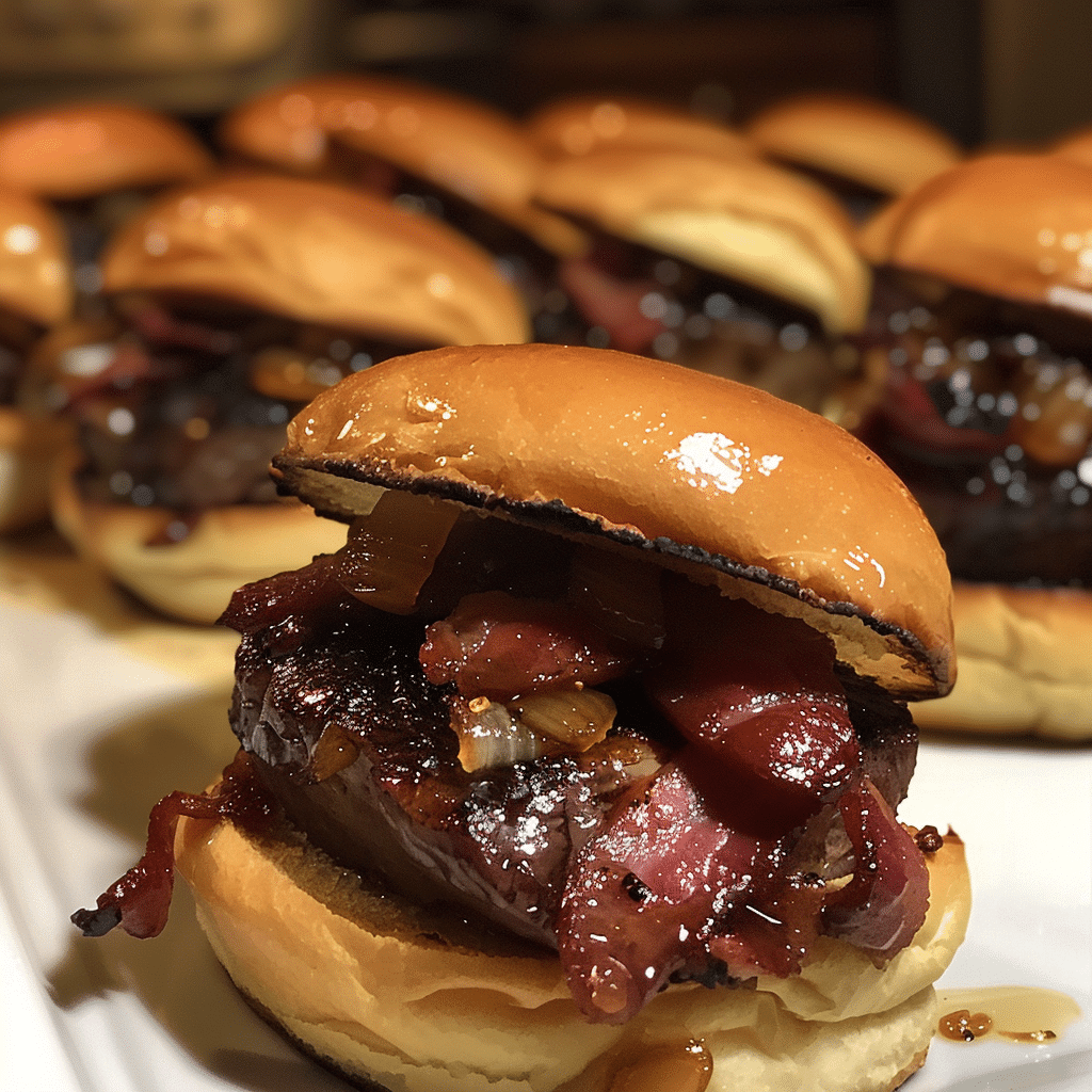 How to make Whiskey-Infused Maple Bacon Brisket Sliders β key cooking step