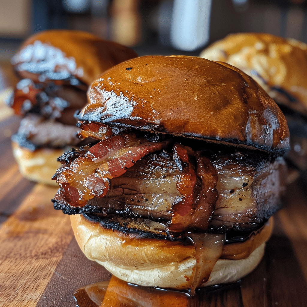Whiskey-Infused Maple Bacon Brisket Sliders — restaurant-quality recipe photo