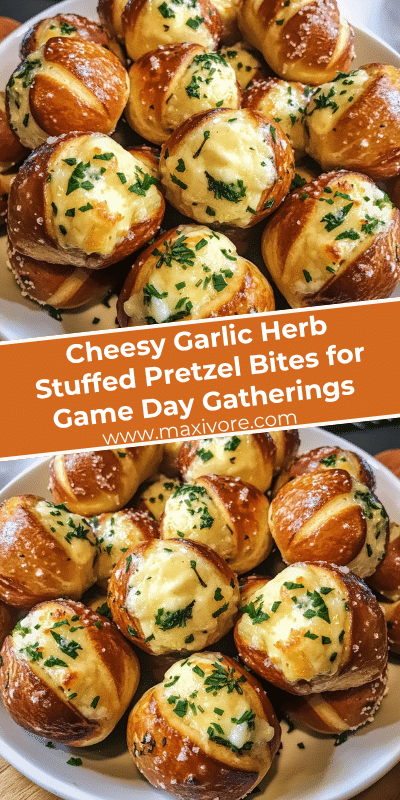 Cheesy Garlic Herb Stuffed Pretzel Bites for Game Day Gatherings
