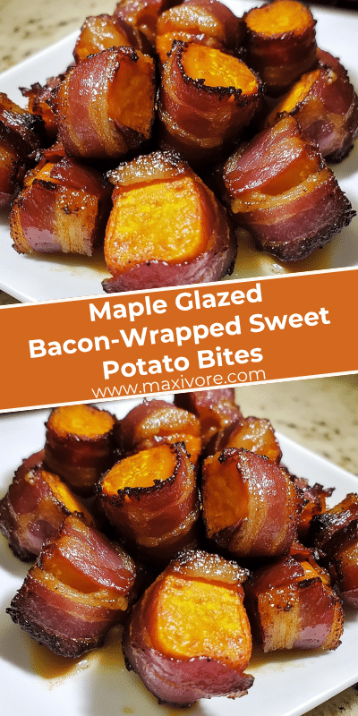 Maple Glazed Bacon-Wrapped Sweet Potato Bites