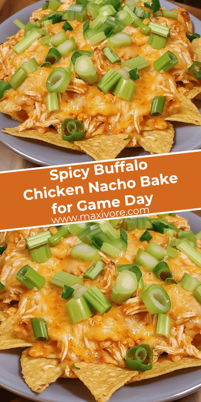 Spicy Buffalo Chicken Nacho Bake for Game Day