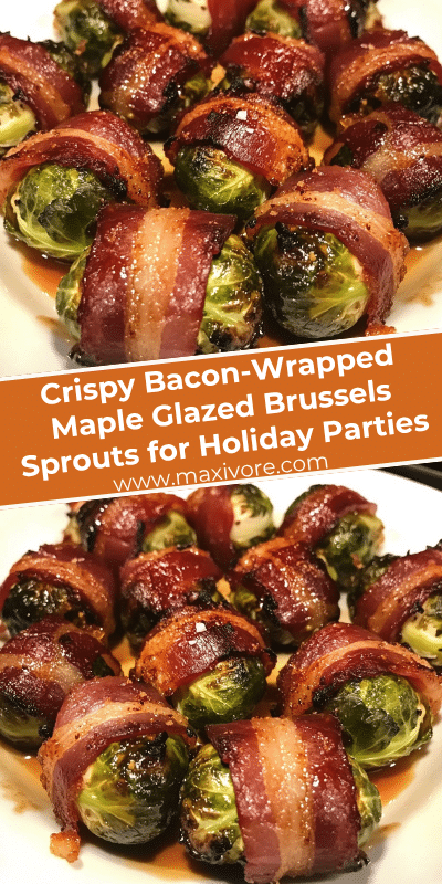 Crispy Bacon-Wrapped Maple Glazed Brussels Sprouts for Holiday Parties