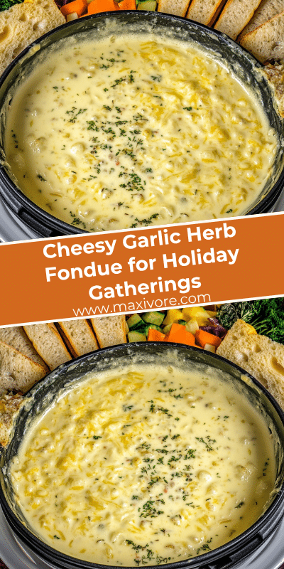 Cheesy Garlic Herb Fondue for Holiday Gatherings