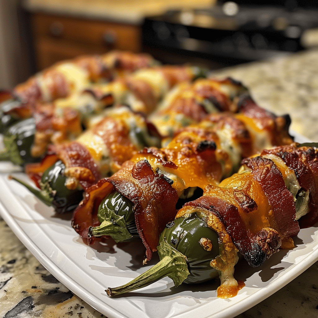 How to make Bacon-Wrapped Cheddar Ranch Jalapeño Poppers — key cooking step