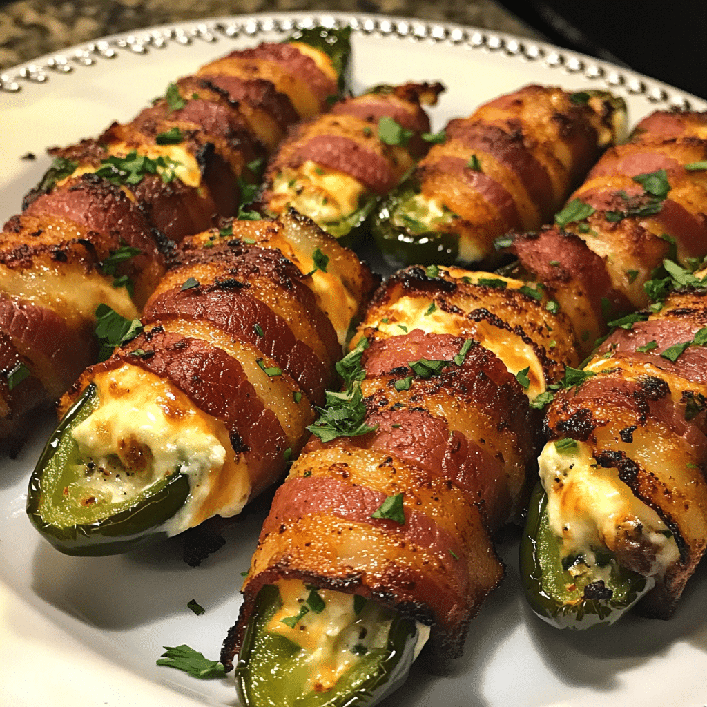 How to make Bacon-Wrapped Jalapeño Poppers with Creamy Cheese Filling — key cooking step