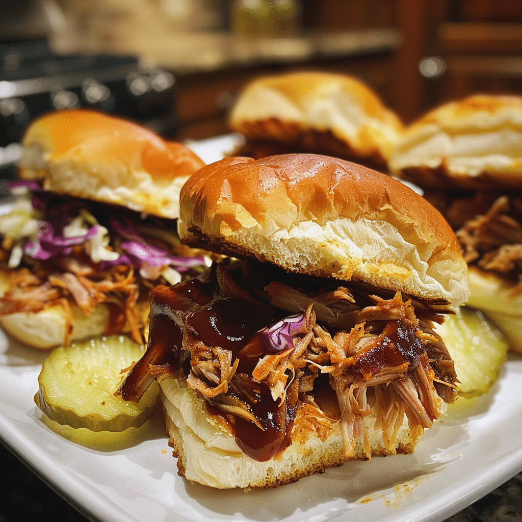 How to make BBQ Bourbon Pulled Pork Sliders β key cooking step