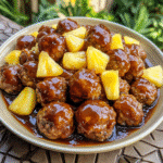 Bourbon BBQ Glazed Meatballs with Sweet Pineapple Chunks — restaurant-quality recipe photo