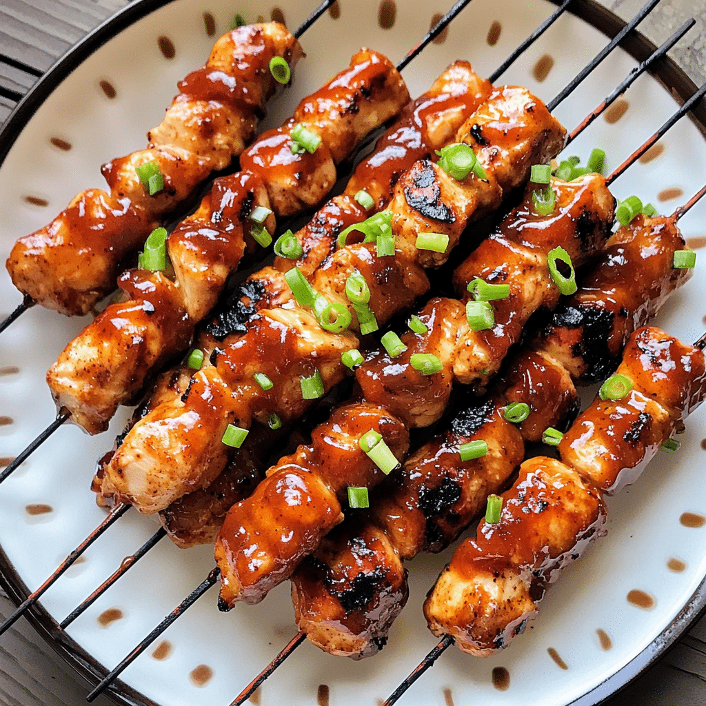 How to make Bourbon-Glazed Whiskey BBQ Chicken Skewers for Game Day — key cooking step