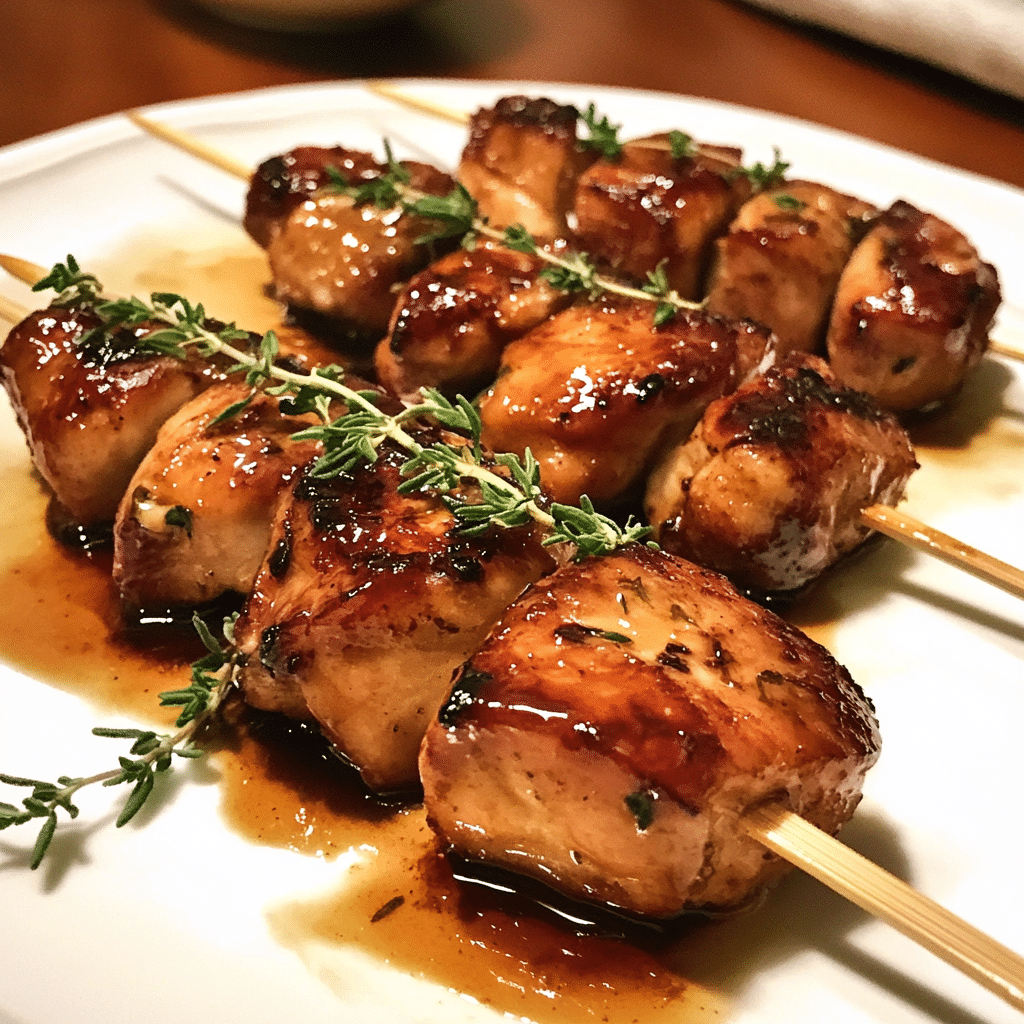 How to make Bourbon-Glazed Whiskey Chicken Skewers for Festive Celebrations — key cooking step
