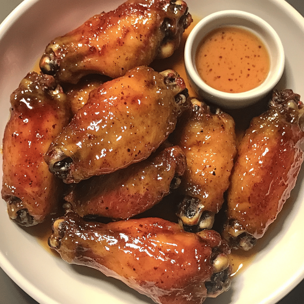 Bourbon Maple Glazed Chicken Wings with Tangy Dipping Sauce — restaurant-quality recipe photo