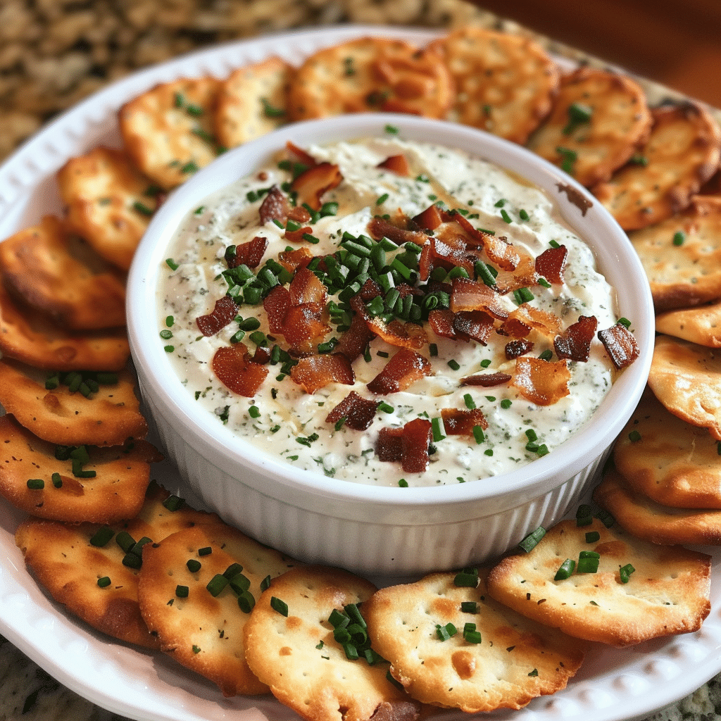 Cheesy Garlic Herb Dip with Crispy Bacon Bites — restaurant-quality recipe photo