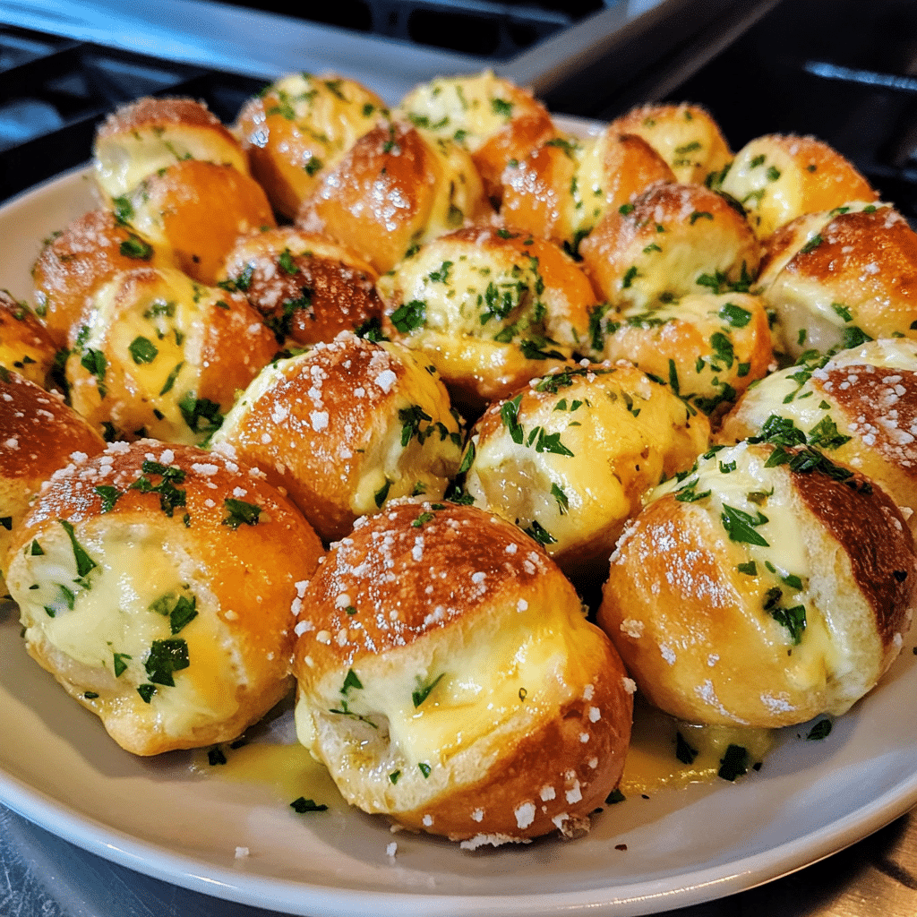 How to make Cheesy Garlic Herb Stuffed Pretzel Bites for Game Day Gatherings — key cooking step