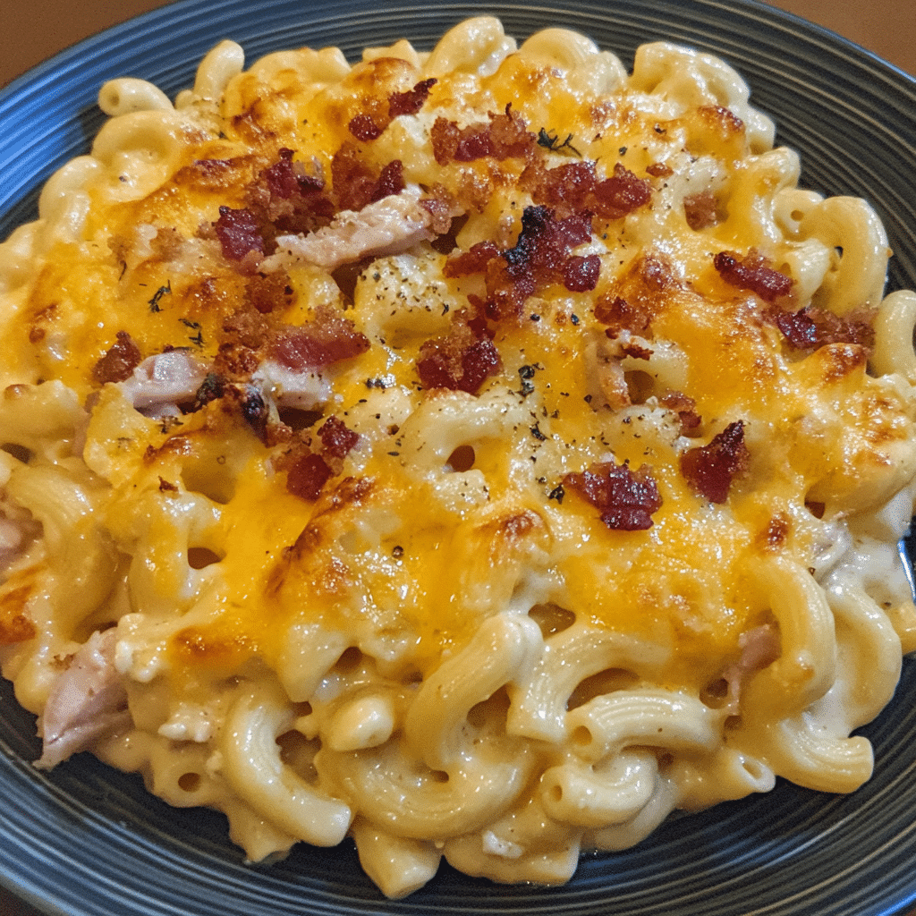 How to make Cheesy Thanksgiving Mac & Cheese Bake — key cooking step