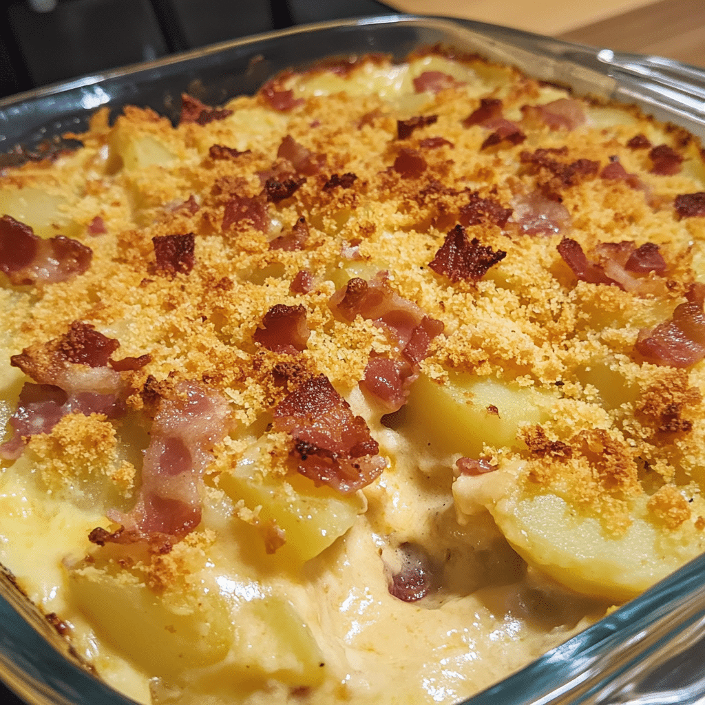 How to make Cozy Cheddar Potato and Bacon Casserole — key cooking step