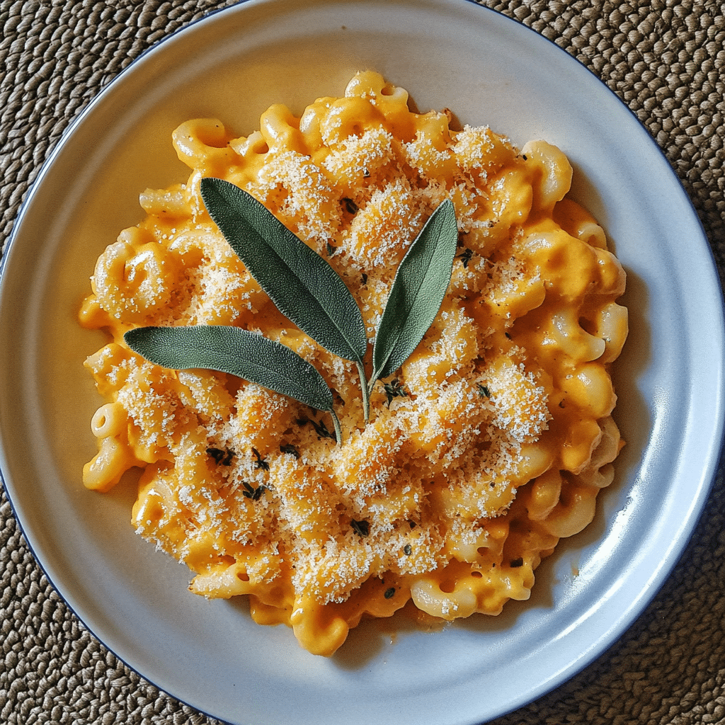 How to make Cozy Fall Mac & Cheese Loaded with Pumpkin and Sage — key cooking step
