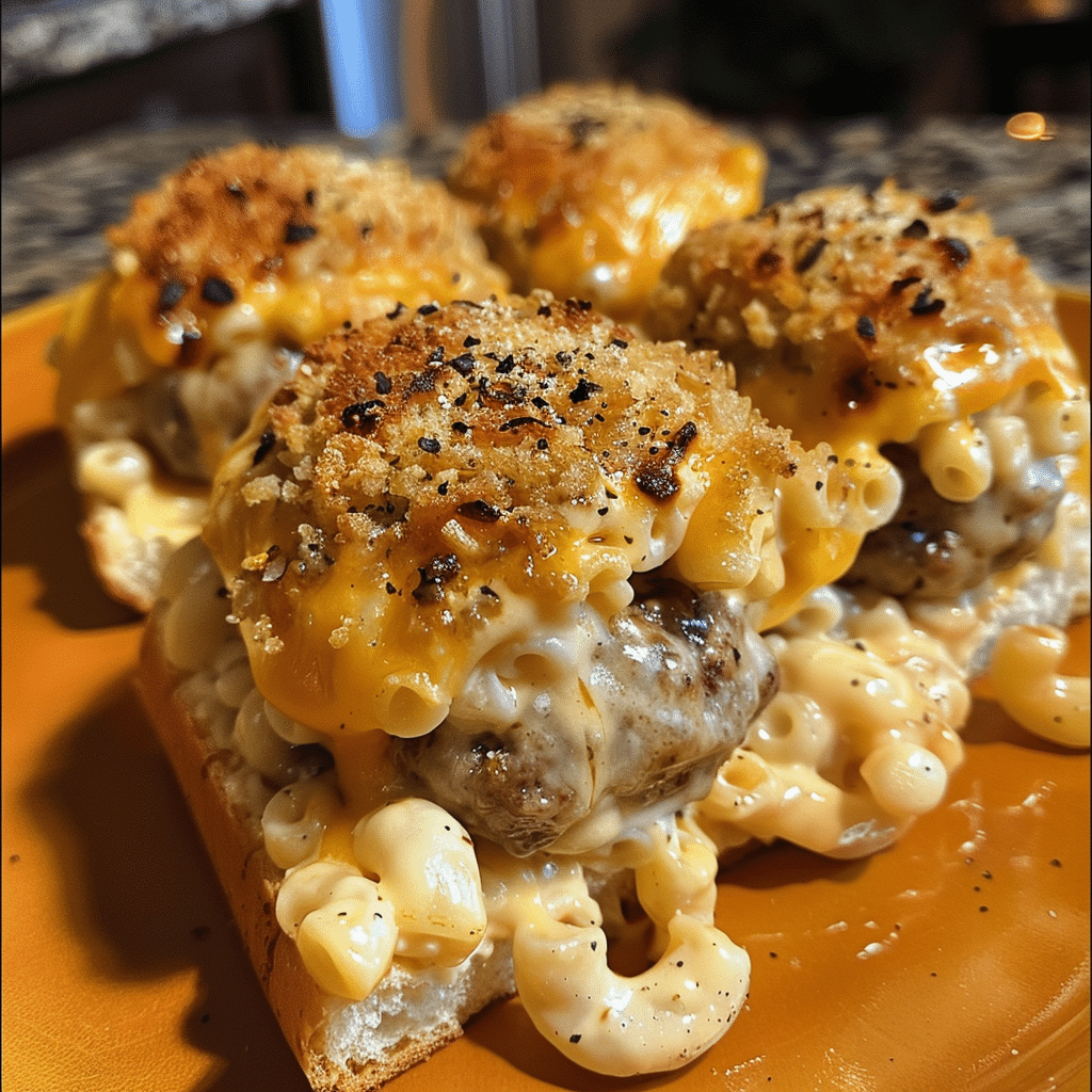 How to make Creamy Mac and Cheese Stuffed Meatball Sliders — key cooking step